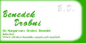 benedek drobni business card